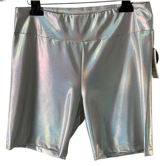No Boundaries Pants - No Boundaries Shorts Womens XL Metallic High Rise Biker Shiny Festival New